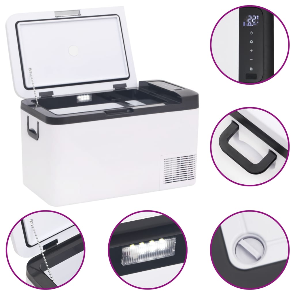 Borsa Frigo con Manico e Adattatore Nera e Bianca 25 L PP e PE | homemem39