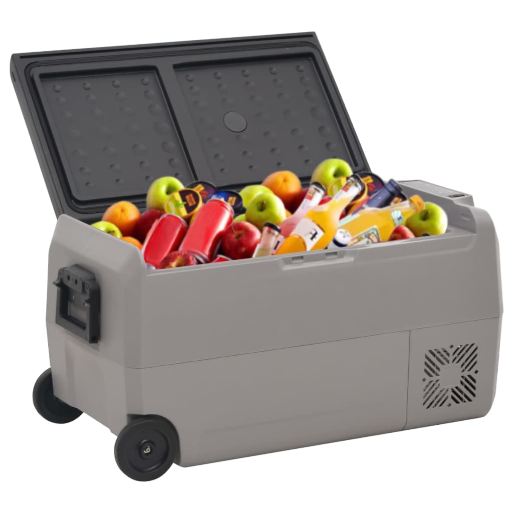 Borsa Frigo con Ruote e Adattatore Nera e Grigia 36 L PP e PE | homemem39
