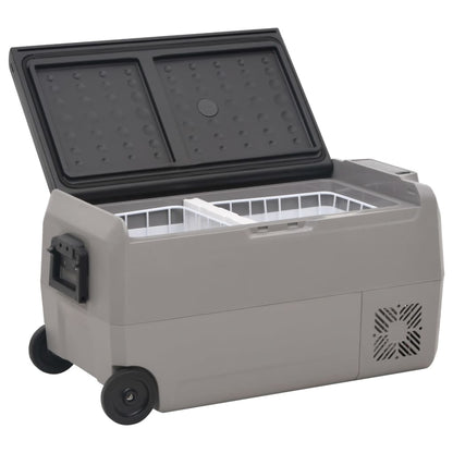 Borsa Frigo con Ruote e Adattatore Nera e Grigia 36 L PP e PE | homemem39
