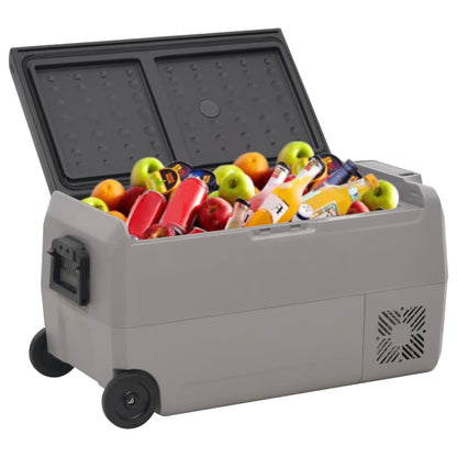 Borsa Frigo con Ruote e Adattatore Nera e Grigia 60 L PP e PE | homemem39