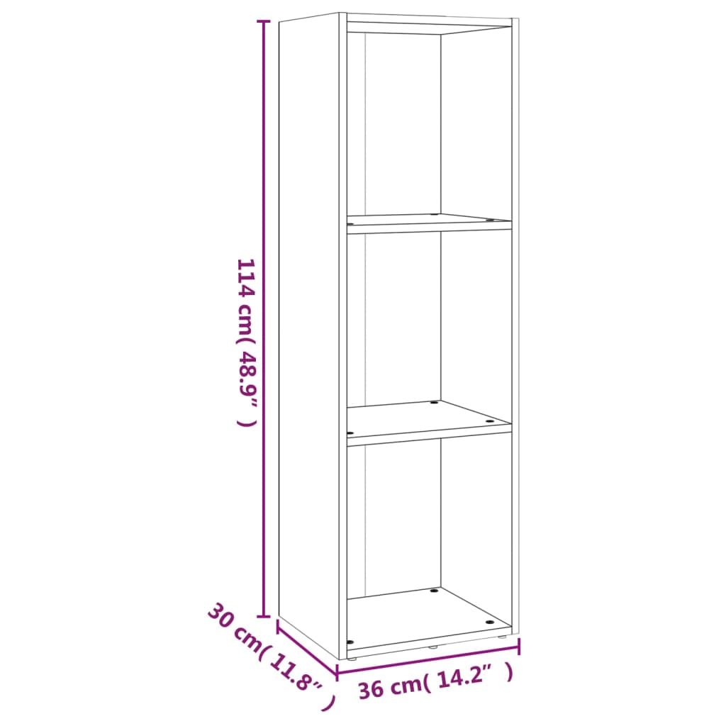 Libreria/Mobile TV Rovere Fumo 36x30x114cm in Legno Multistrato