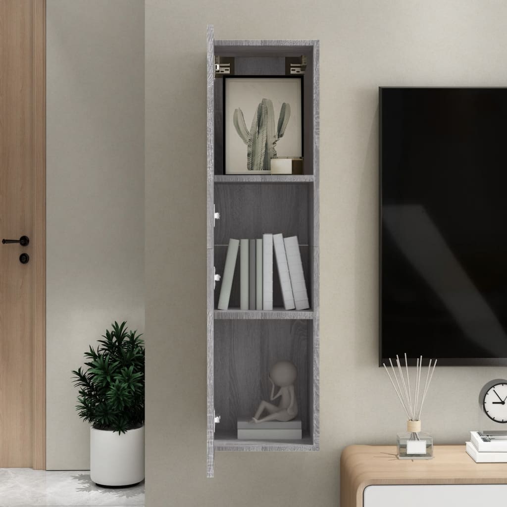 Mobile Porta TV a Parete Grigio Sonoma 30,5x30x110 cm - homemem39