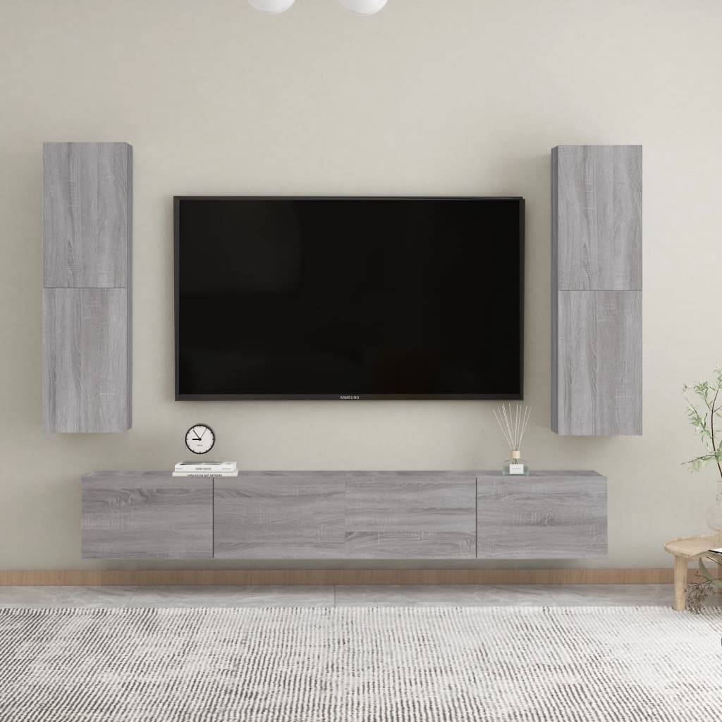Mobile Porta TV a Parete Grigio Sonoma 30,5x30x110 cm - homemem39