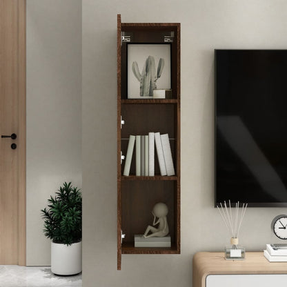 Mobile Porta TV a Parete Rovere Marrone 30,5x30x110 cm - homemem39