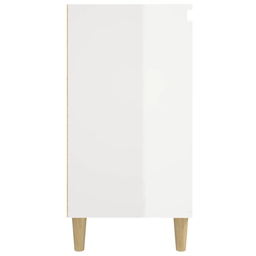 Comodino Bianco Lucido 40x35x70 cm in Legno Multistrato - homemem39