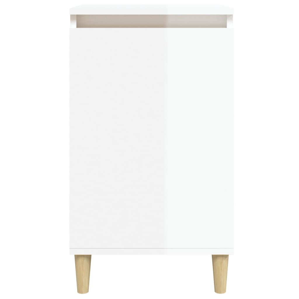 Comodini 2 pz Bianco Lucido 40x35x70 cm in Legno Multistrato - homemem39