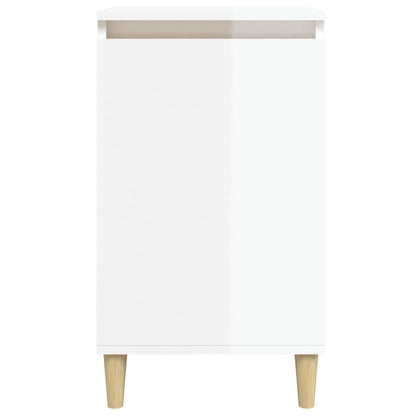 Comodini 2 pz Bianco Lucido 40x35x70 cm in Legno Multistrato - homemem39