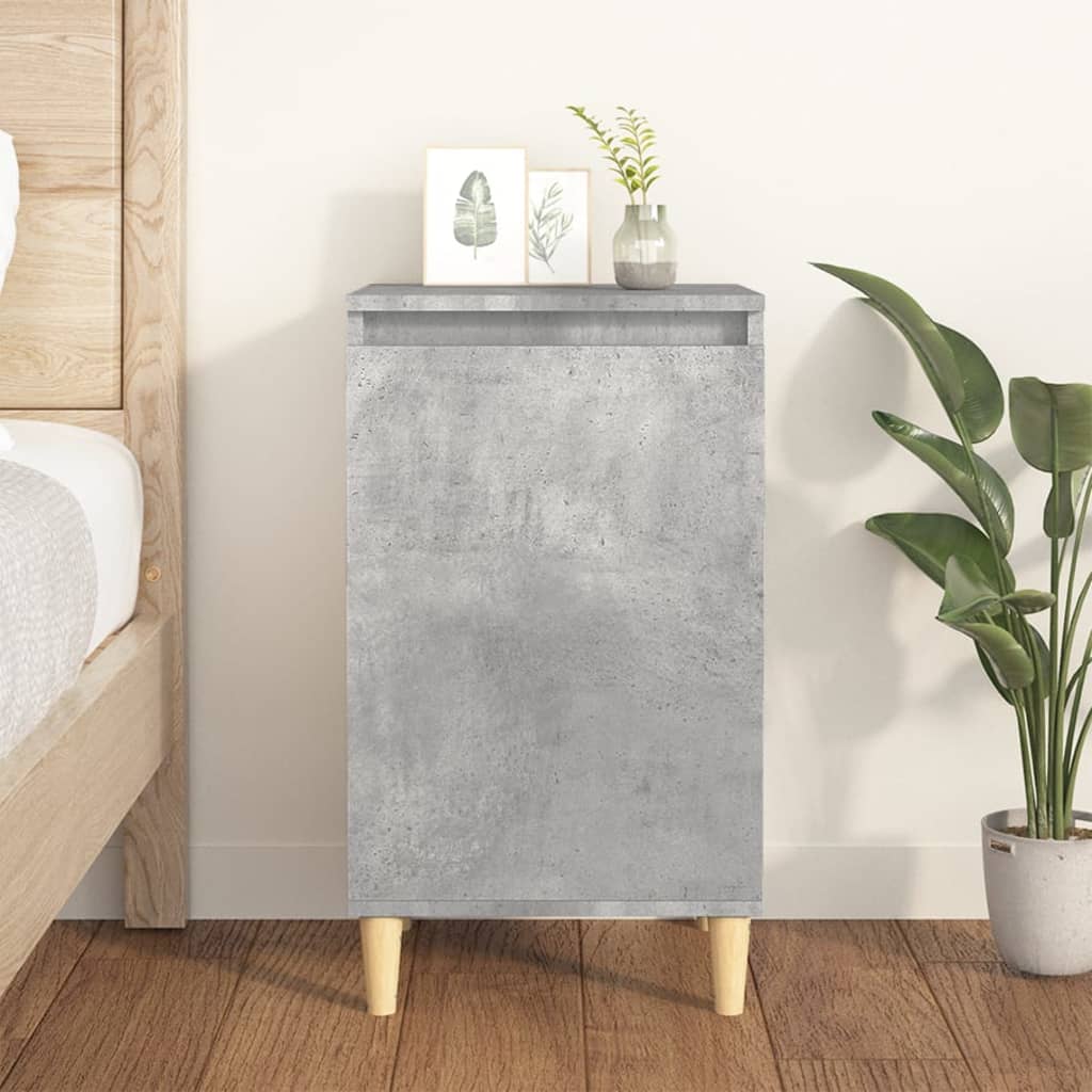 Comodino Grigio Cemento 40x35x70 cm in Legno Multistrato - homemem39