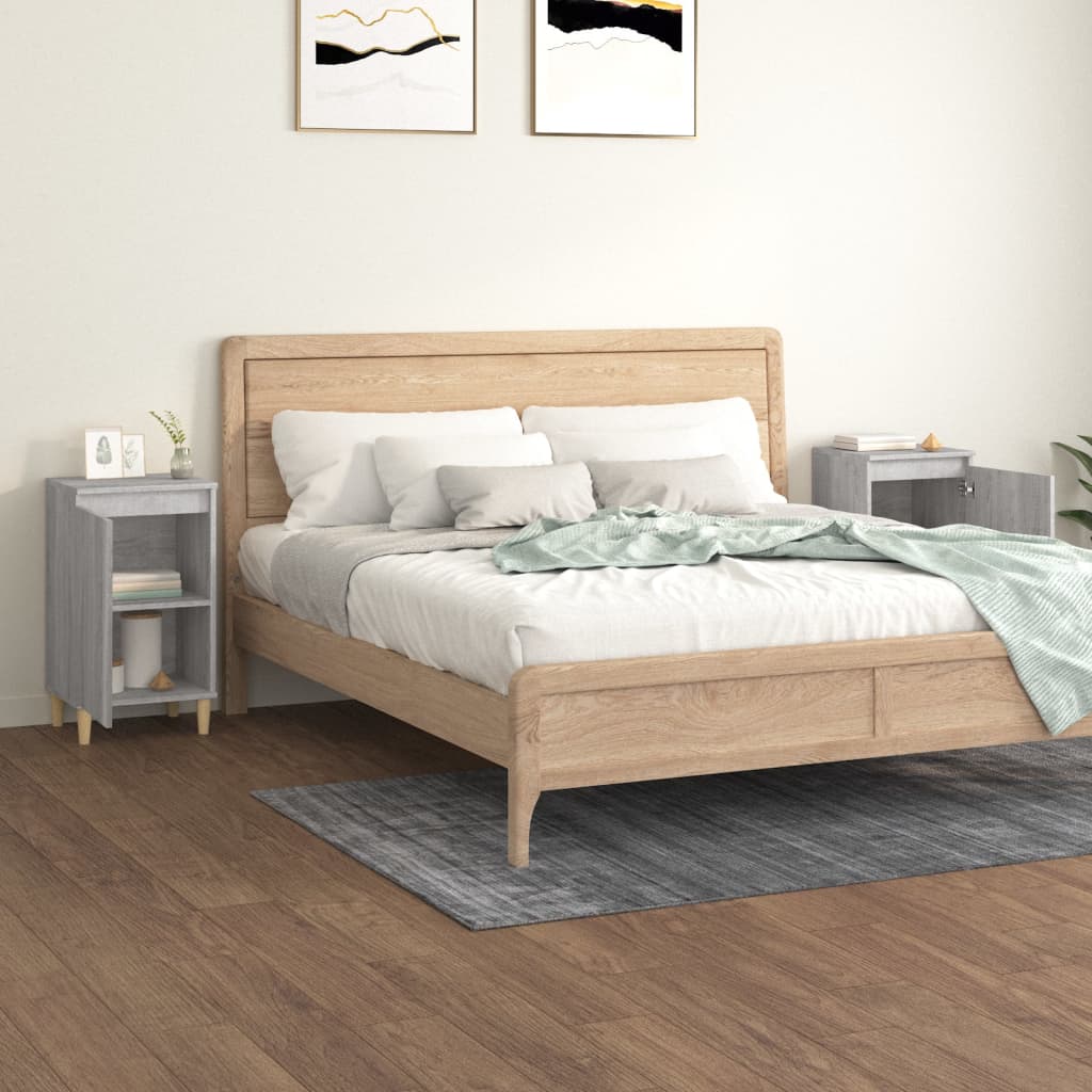 Comodini 2 pz Grigio Sonoma 40x35x70 cm in Legno Multistrato - homemem39