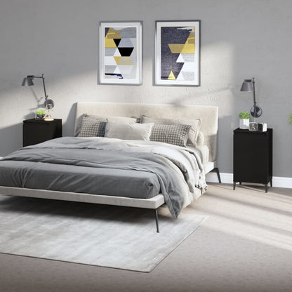 Comodini 2 pz Neri 40x35x70 cm in Legno Multistrato - homemem39