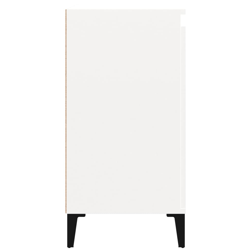 Comodino Bianco Lucido 40x35x70 cm in Legno Multistrato - homemem39