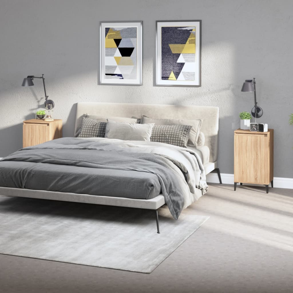 Comodini 2 pz Rovere Sonoma 40x35x70 cm in Legno Multistrato - homemem39