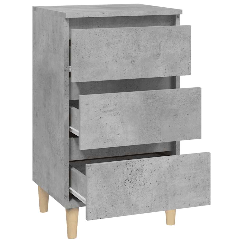 Comodino Grigio Cemento 40x35x70 cm in Legno Multistrato - homemem39
