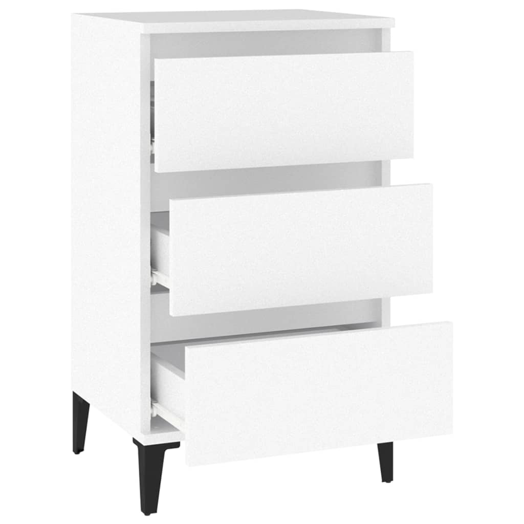 Comodino Bianco 40x35x70 cm in Legno Multistrato - homemem39