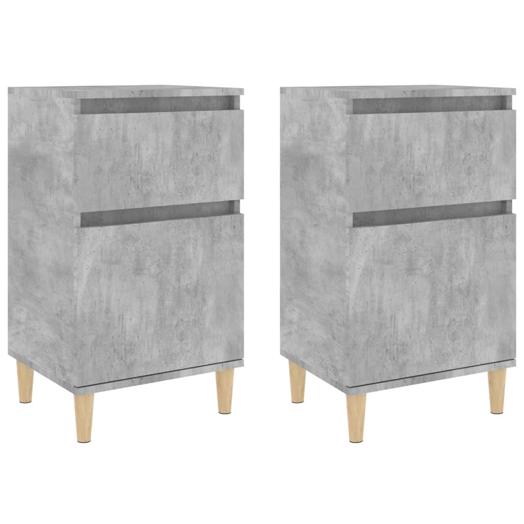Comodini 2 pz Grigio Cemento 40x35x70 cm - homemem39