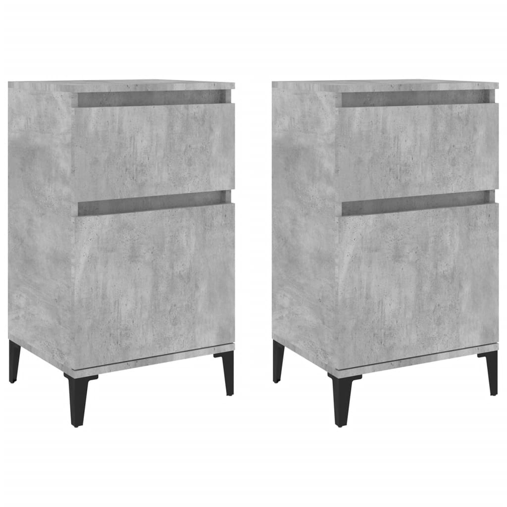 Comodini 2 pz Grigio Cemento 40x35x70 cm - homemem39
