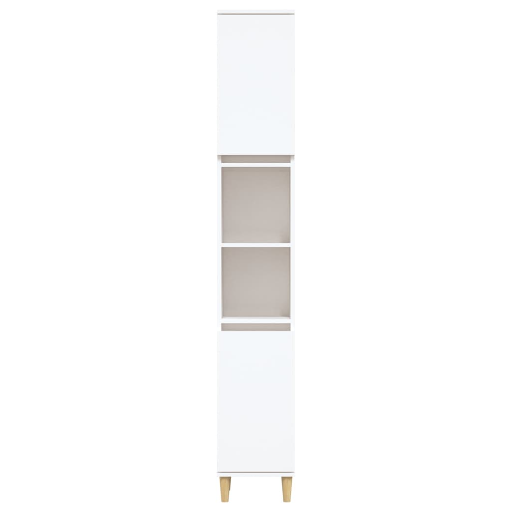 Armadietto da Bagno Bianco 30x30x190 cm in Legno Multistrato - homemem39