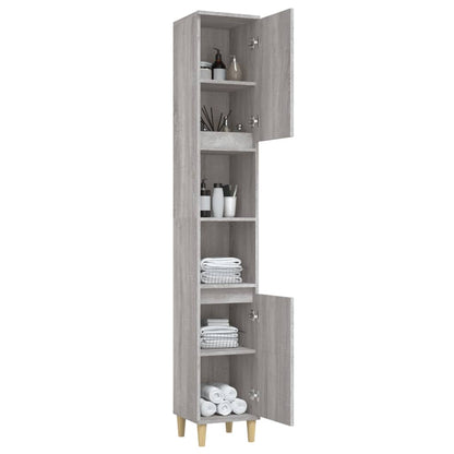 Armadietto Bagno Grigio Sonoma 30x30x190cm in Legno Multistrato - homemem39