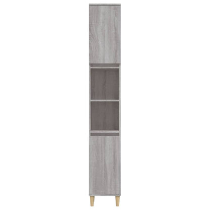Armadietto Bagno Grigio Sonoma 30x30x190cm in Legno Multistrato - homemem39