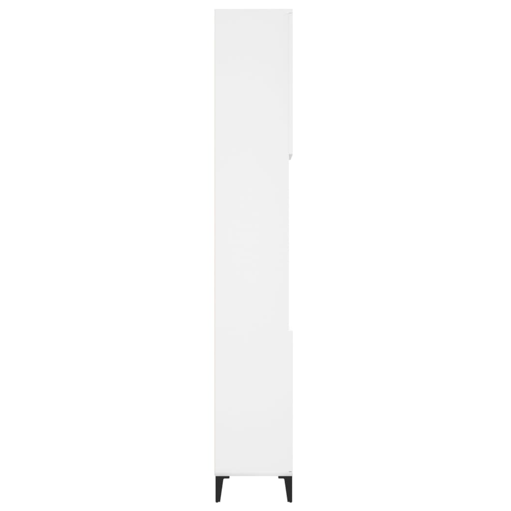 Armadietto da Bagno Bianco 30x30x190 cm in Legno Multistrato