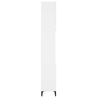 Armadietto da Bagno Bianco 30x30x190 cm in Legno Multistrato