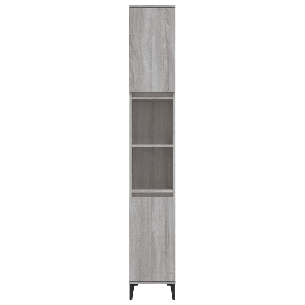 Armadietto Bagno Grigio Sonoma 30x30x190cm in Legno Multistrato