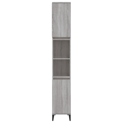 Armadietto Bagno Grigio Sonoma 30x30x190cm in Legno Multistrato