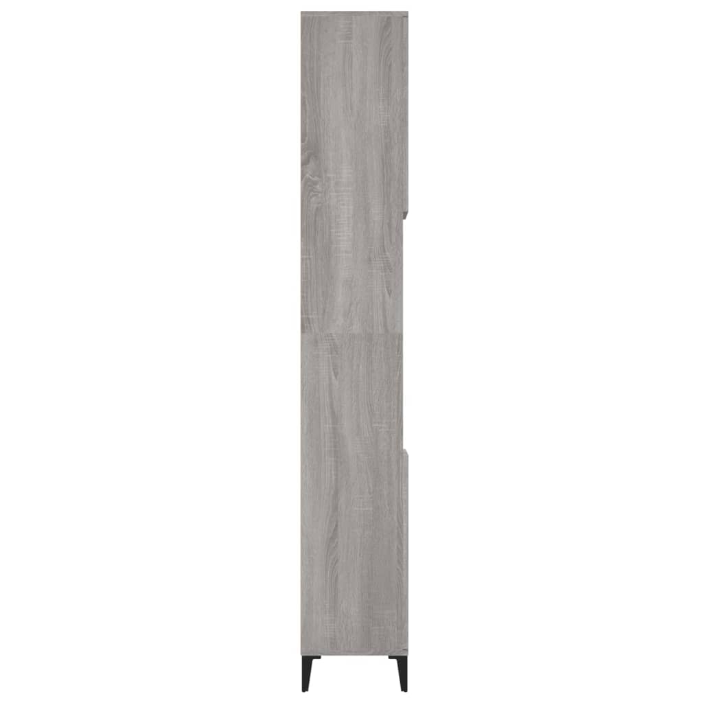 Armadietto Bagno Grigio Sonoma 30x30x190cm in Legno Multistrato
