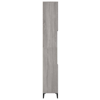 Armadietto Bagno Grigio Sonoma 30x30x190cm in Legno Multistrato
