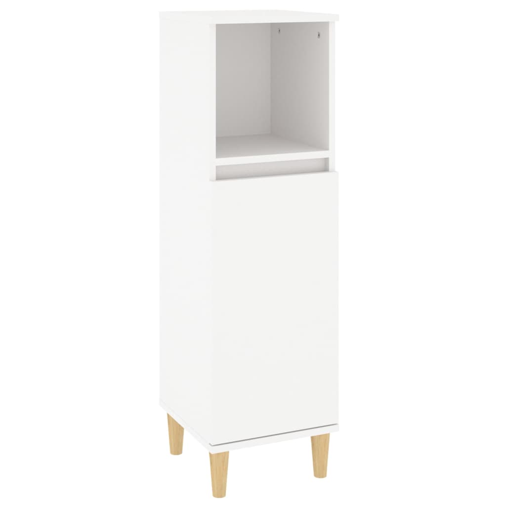 Armadietto da Bagno Bianco 30x30x100 cm in Legno Multistrato | homemem39