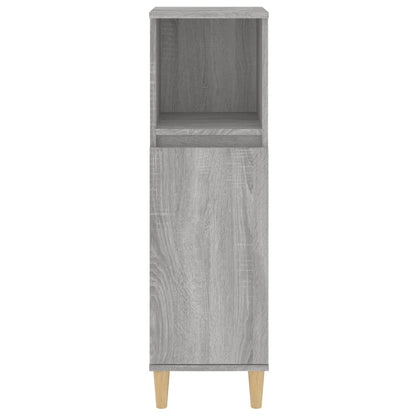 Armadietto Bagno Grigio Sonoma 30x30x100cm in Legno Multistrato