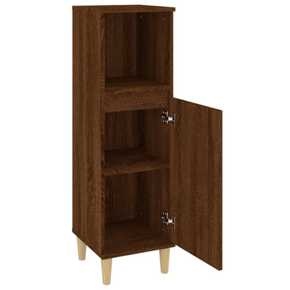 Armadietto Bagno Rovere Marrone 30x30x100 cm Legno Multistrato | homemem39