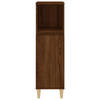 Armadietto Bagno Rovere Marrone 30x30x100 cm Legno Multistrato
