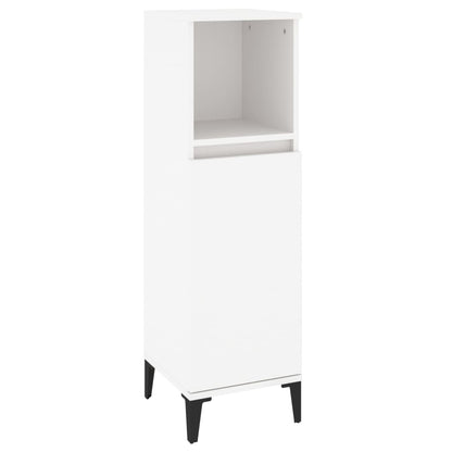 Armadietto da Bagno Bianco 30x30x100 cm in Legno Multistrato | homemem39