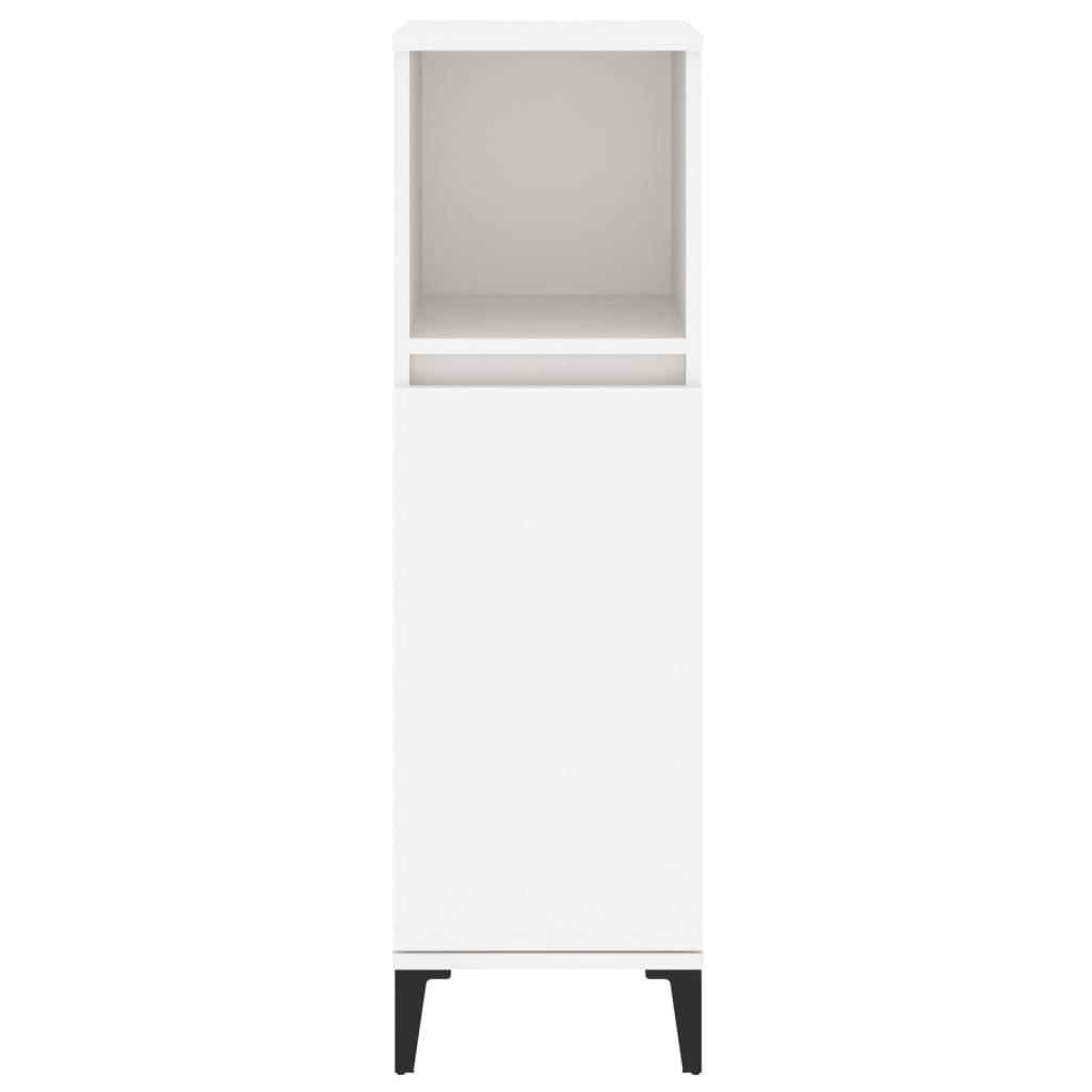 Armadietto da Bagno Bianco 30x30x100 cm in Legno Multistrato | homemem39