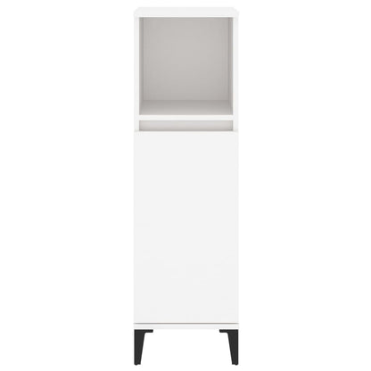 Armadietto da Bagno Bianco 30x30x100 cm in Legno Multistrato