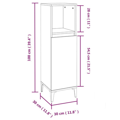 Armadietto da Bagno Bianco 30x30x100 cm in Legno Multistrato | homemem39