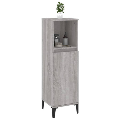 Armadietto Bagno Grigio Sonoma 30x30x100cm in Legno Multistrato - homemem39