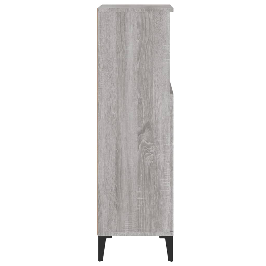 Armadietto Bagno Grigio Sonoma 30x30x100cm in Legno Multistrato