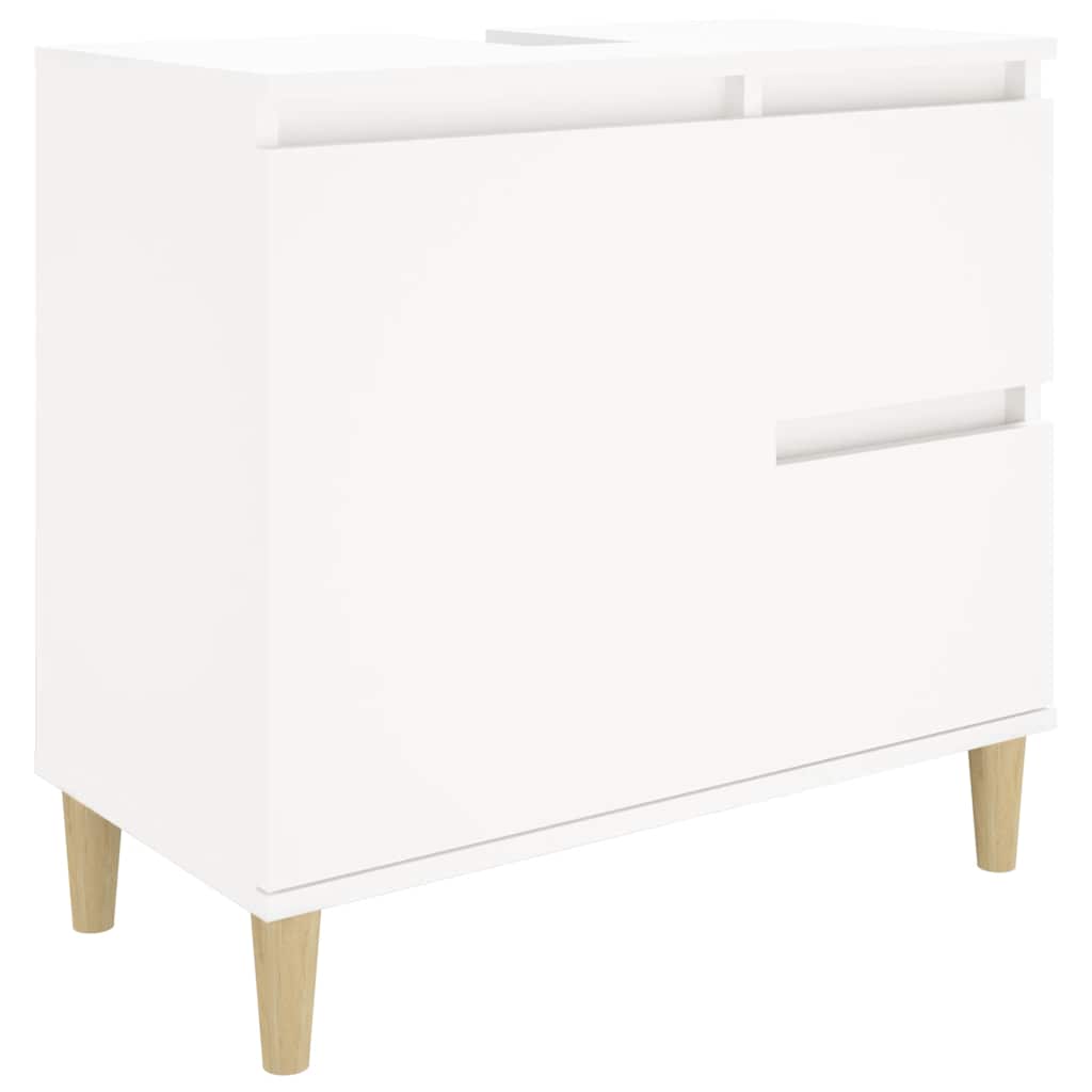 Armadietto da Bagno Bianco 65x33x60 cm in Legno Multistrato