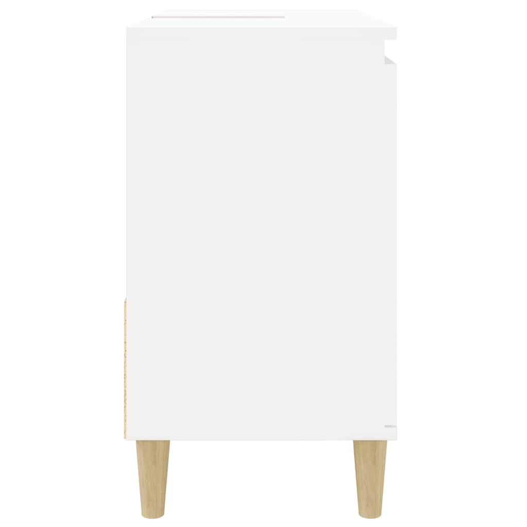 Armadietto da Bagno Bianco 65x33x60 cm in Legno Multistrato