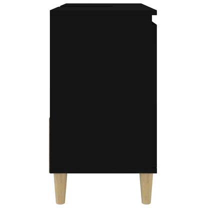 Armadietto da Bagno Nero 65x33x60 cm in Legno Multistrato