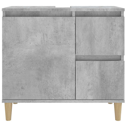 Armadietto da Bagno Grigio Cemento 65x33x60cm Legno Multistrato - homemem39