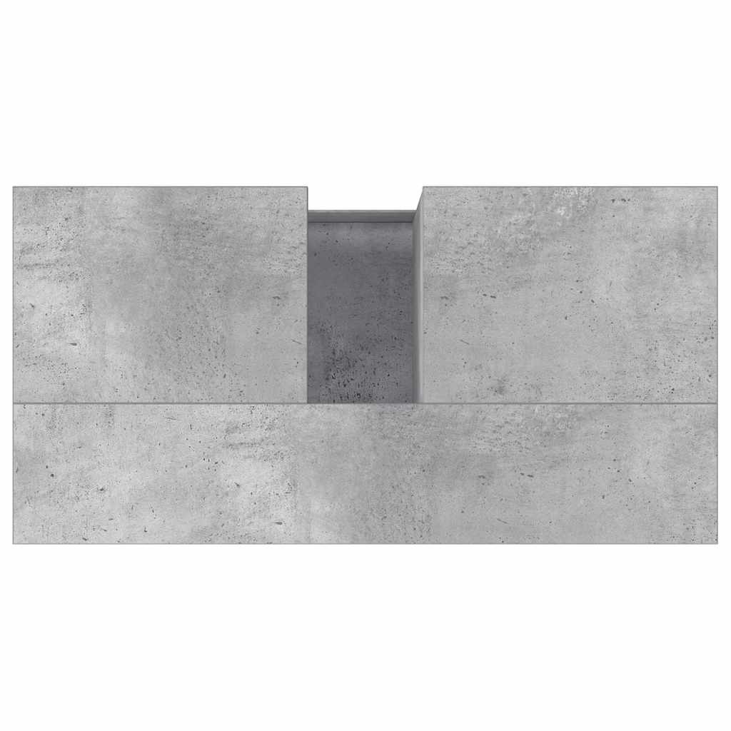 Armadietto da Bagno Grigio Cemento 65x33x60cm Legno Multistrato