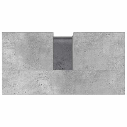 Armadietto da Bagno Grigio Cemento 65x33x60cm Legno Multistrato