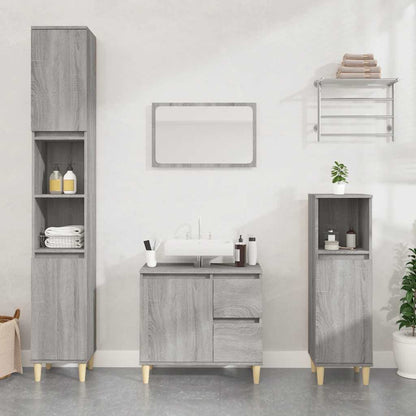 Armadietto Bagno Grigio Sonoma 65x33x60 cm in Legno Multistrato - homemem39