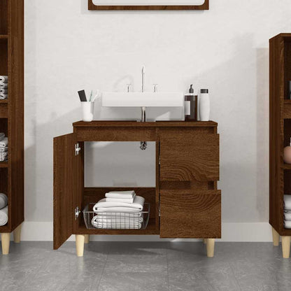 Armadietto Bagno Rovere Marrone 65x33x60cm in Legno Multistrato - homemem39