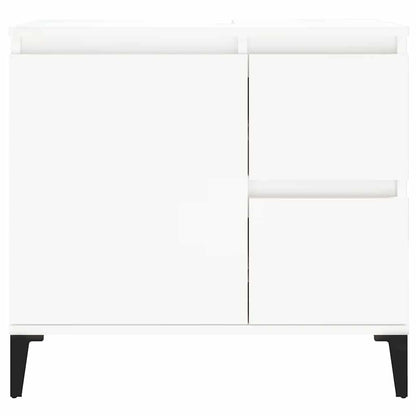 Armadietto da Bagno Bianco 65x33x60 cm in Legno Multistrato