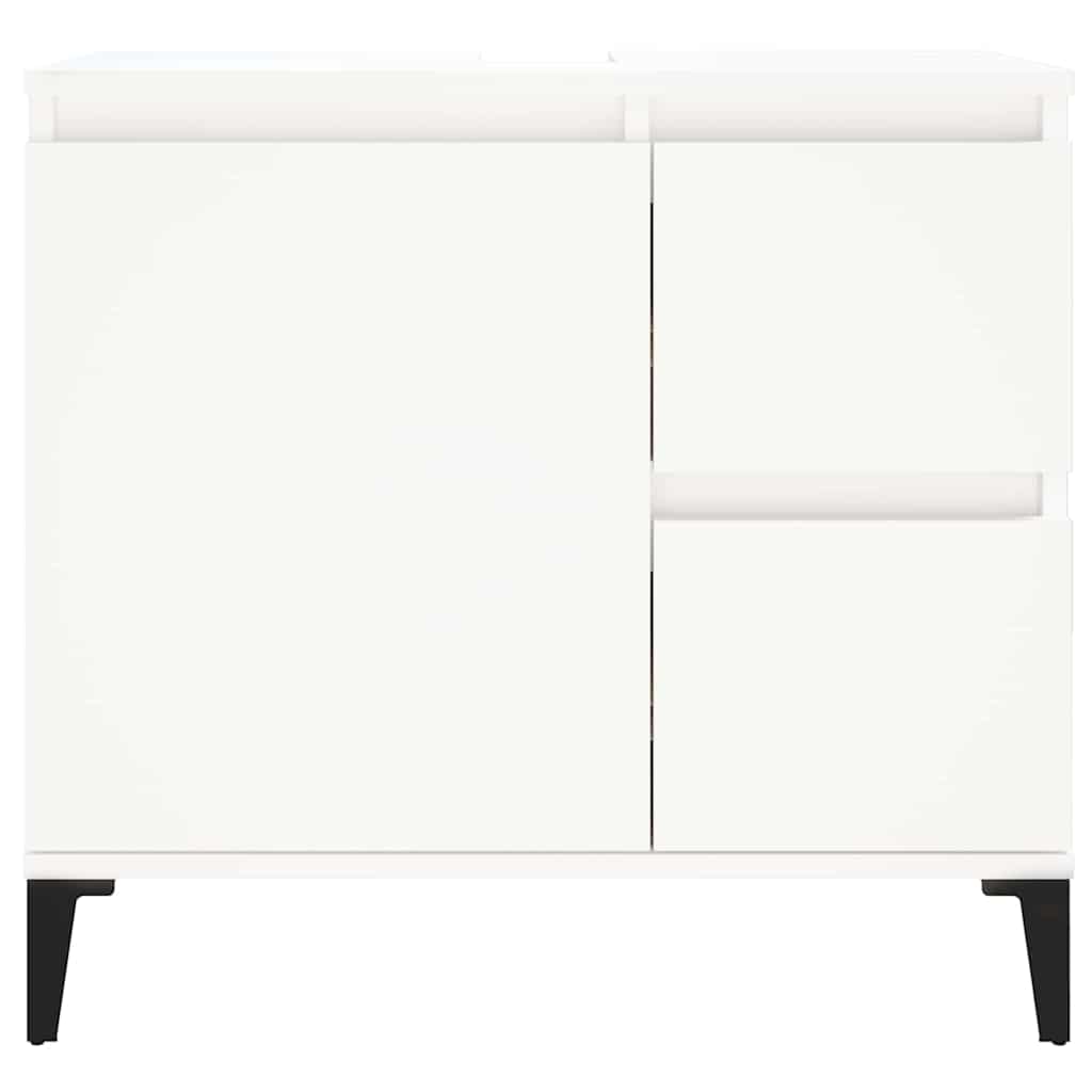 Armadietto da Bagno Bianco 65x33x60 cm in Legno Multistrato