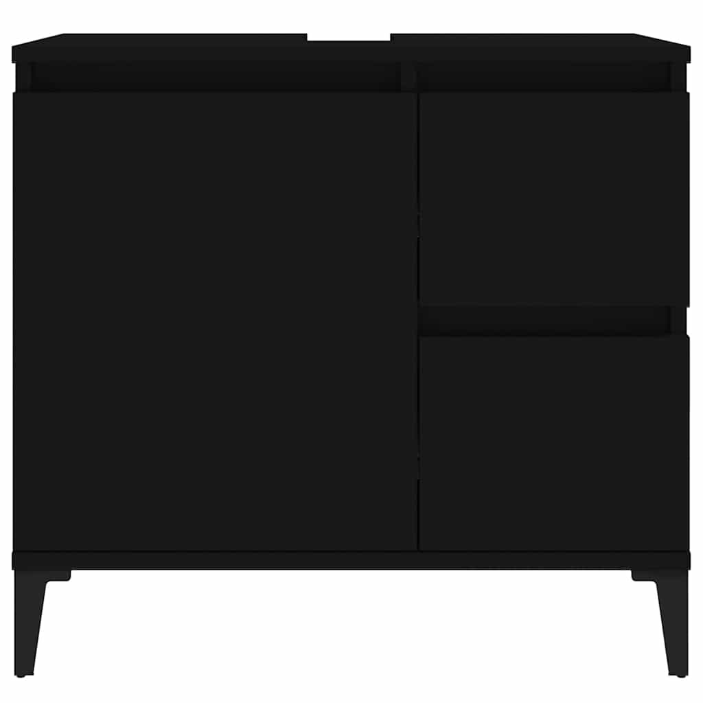 Armadietto da Bagno Nero 65x33x60 cm in Legno Multistrato - homemem39